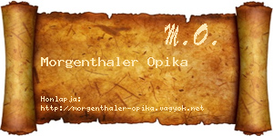 Morgenthaler Opika névjegykártya